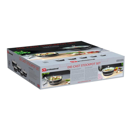 Seramiq Metallic Diecast Stockpot Set 5 Pc Onyx 4717