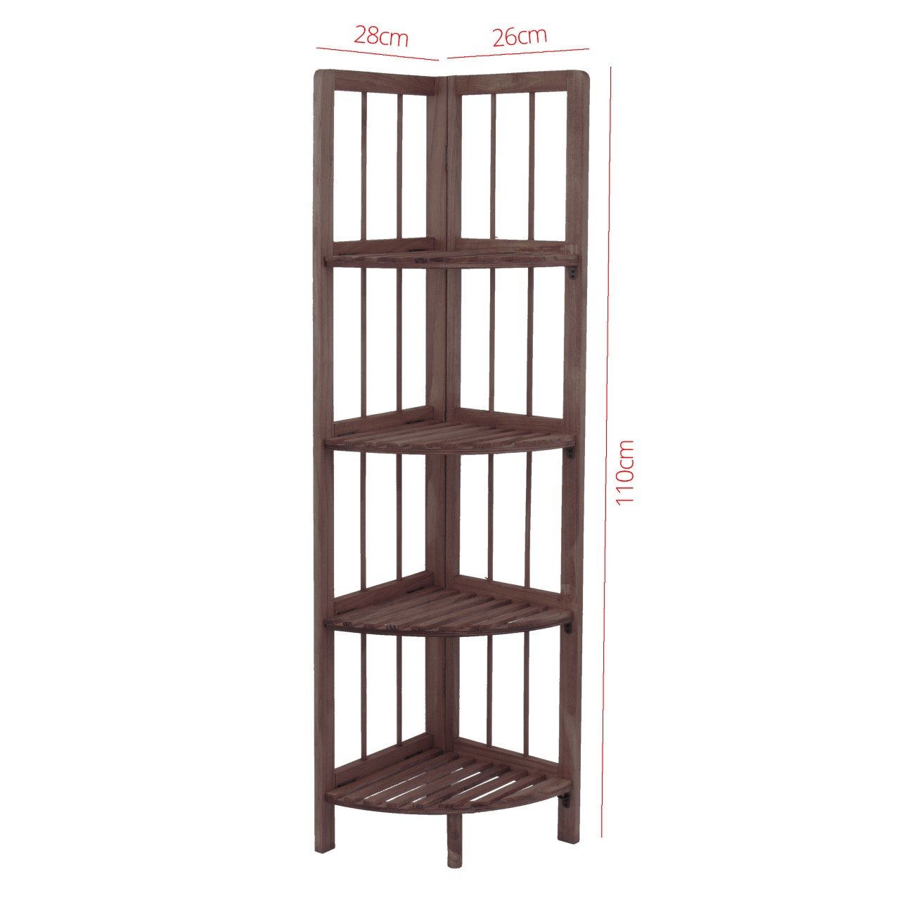 4 Tier Coffee Wooden Corner Rack Multipurpose Use Wooden Rack 28 x 26 x 110cm 8787