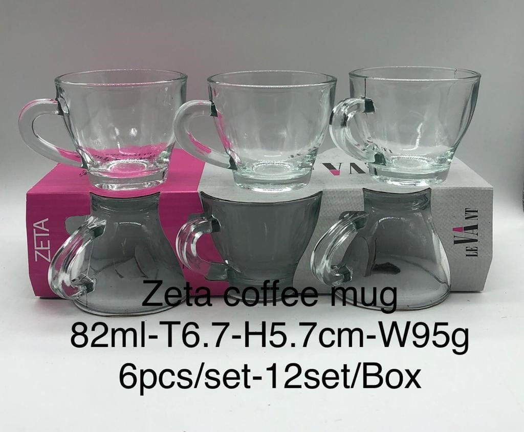 Zeta Coffee Mugs 6Pc Set 82ml T 6.70 H 5.7cm ZETA1