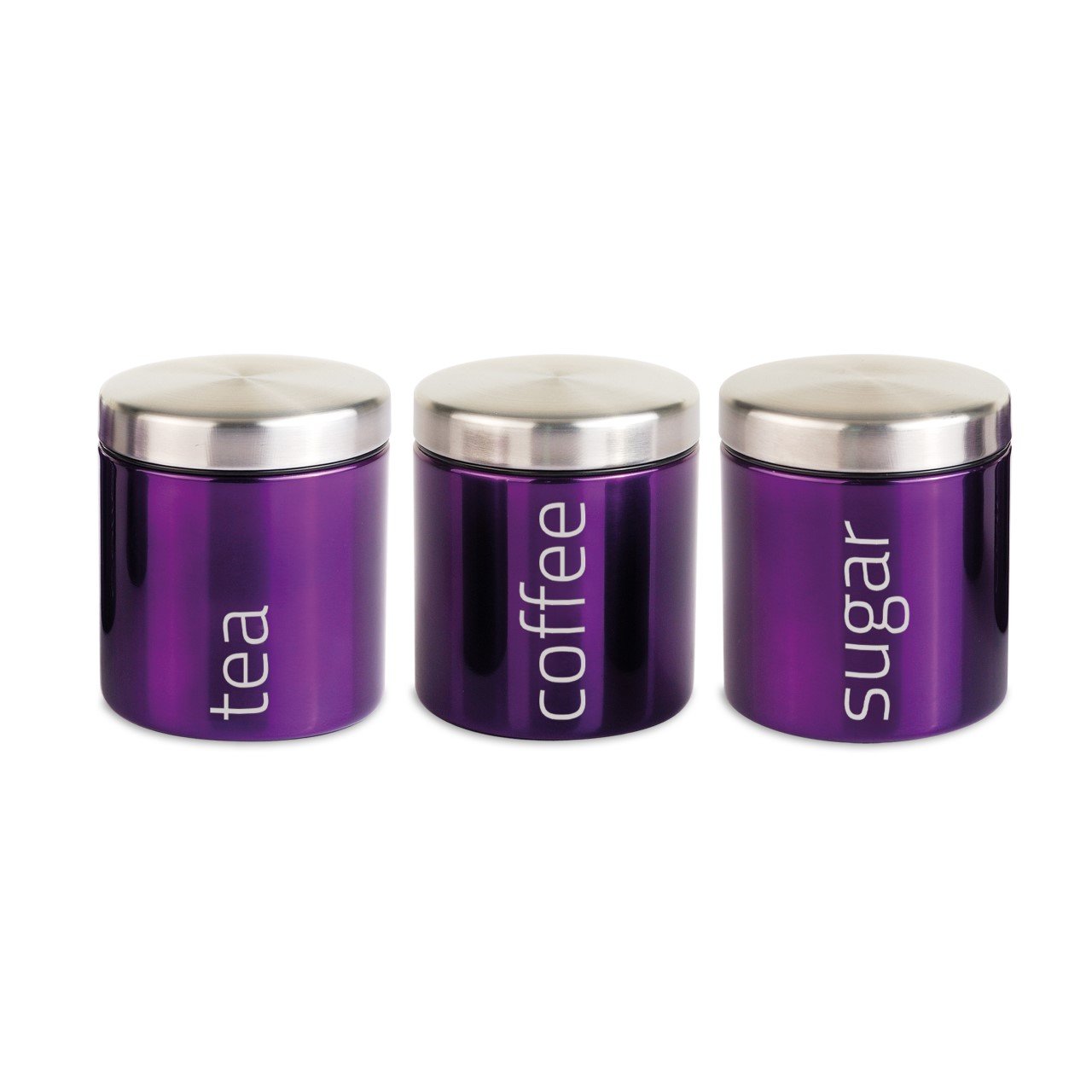 Gems Airtight Food Canister Set 3pc Amethyst 10 x 12cm 953