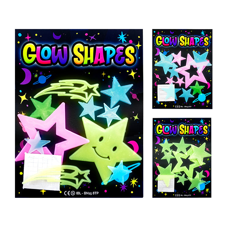 Glow in the Dark Stars Sticker Shapes Set