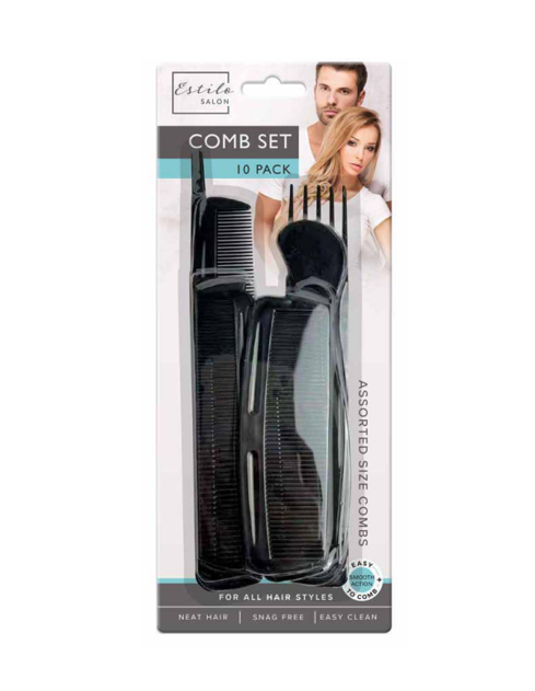 Plastic Hair Combs Pack of 10 Assorted Sizes HAIR3