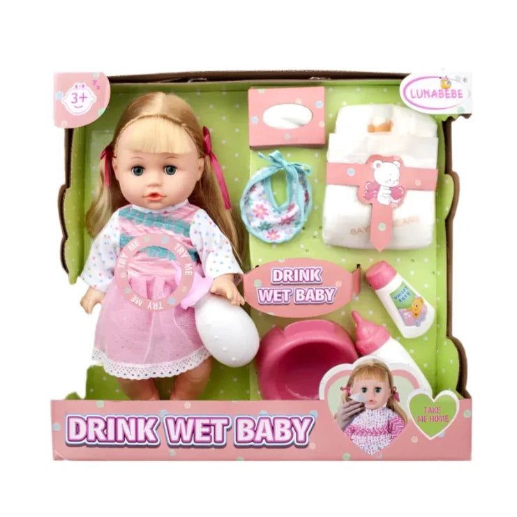 Cute Baby Doll Set Drink Wet Baby Doll Toy Bonkers Bargains