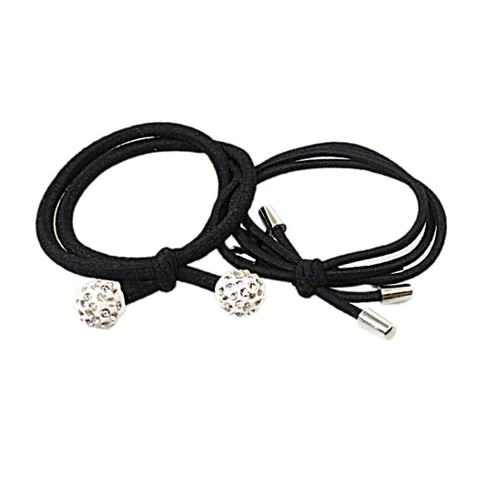 Black Hair Bands Elastics Bead Design 4460