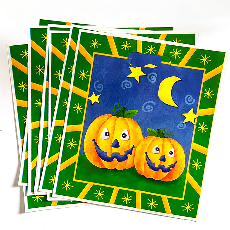 Halloween Pumpkin Design Jumbo Loot Bags x 12