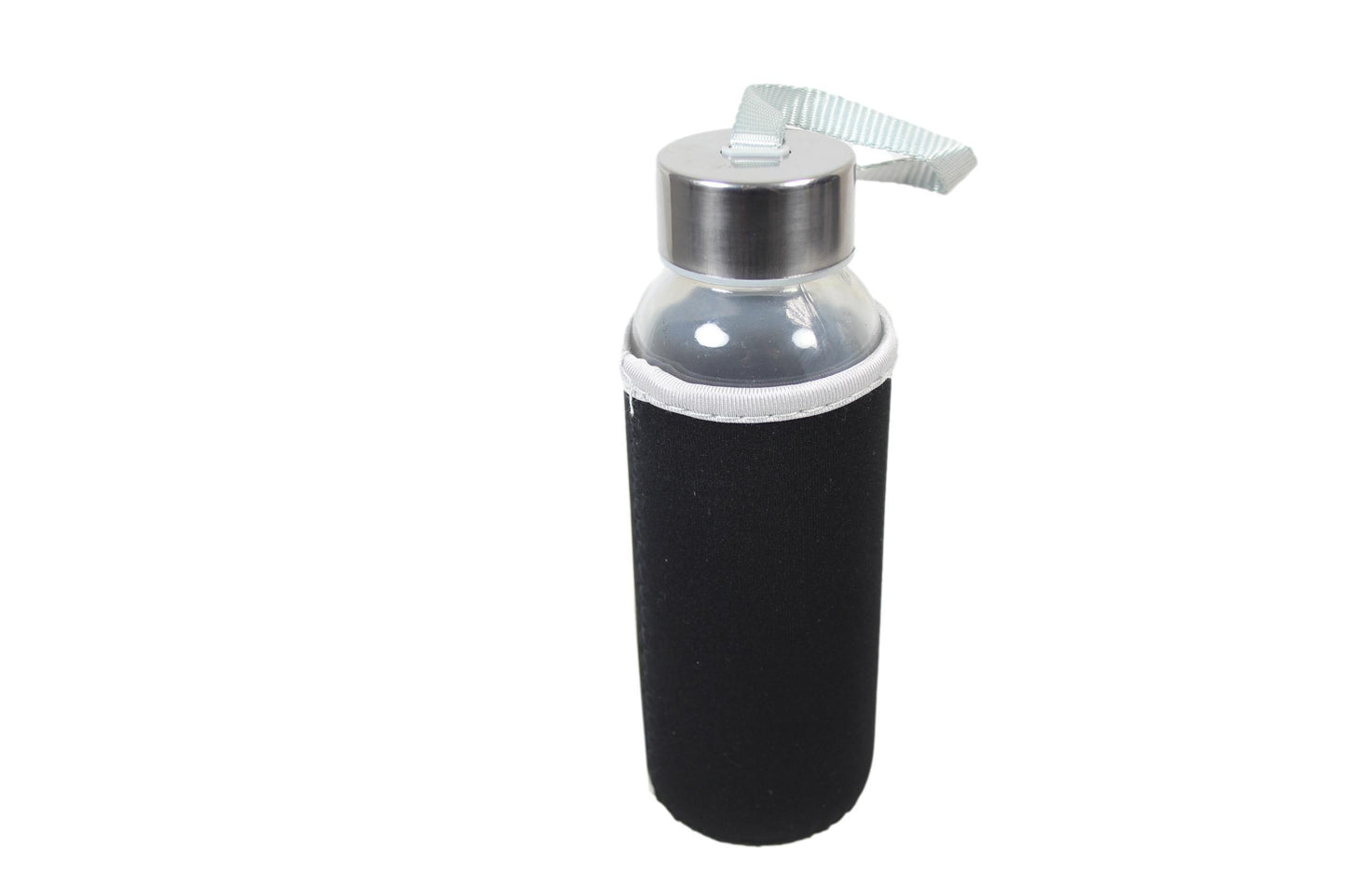 Glass Water Bottle with Cover 18 x 4 cm Assorted Colours Covers 6264