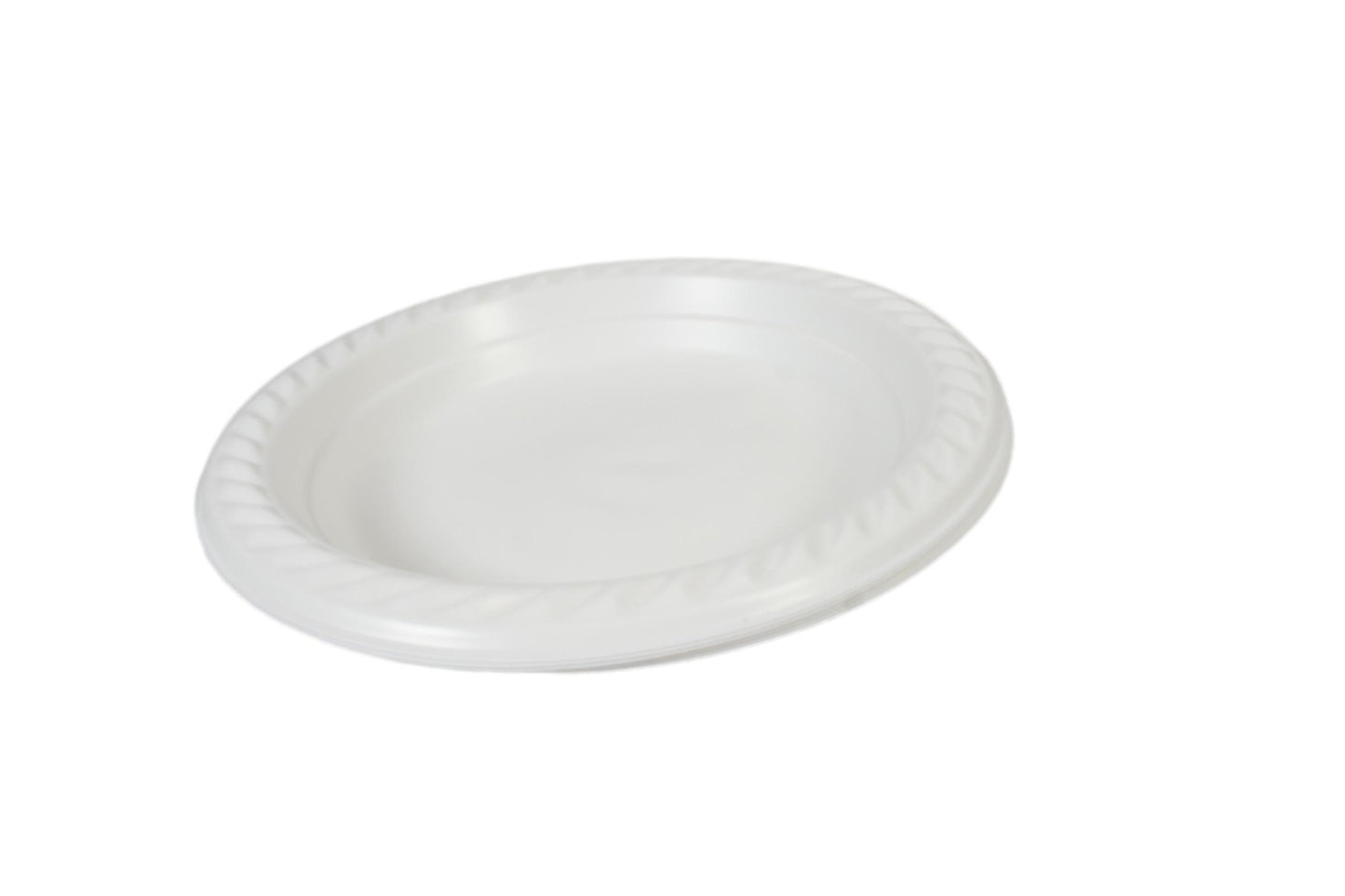7" Disposable White Plastic Plate Pack of 25 THL2453
