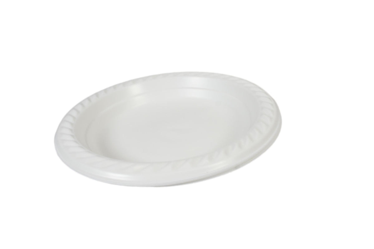 7" Disposable White Plastic Plate Pack Of 25