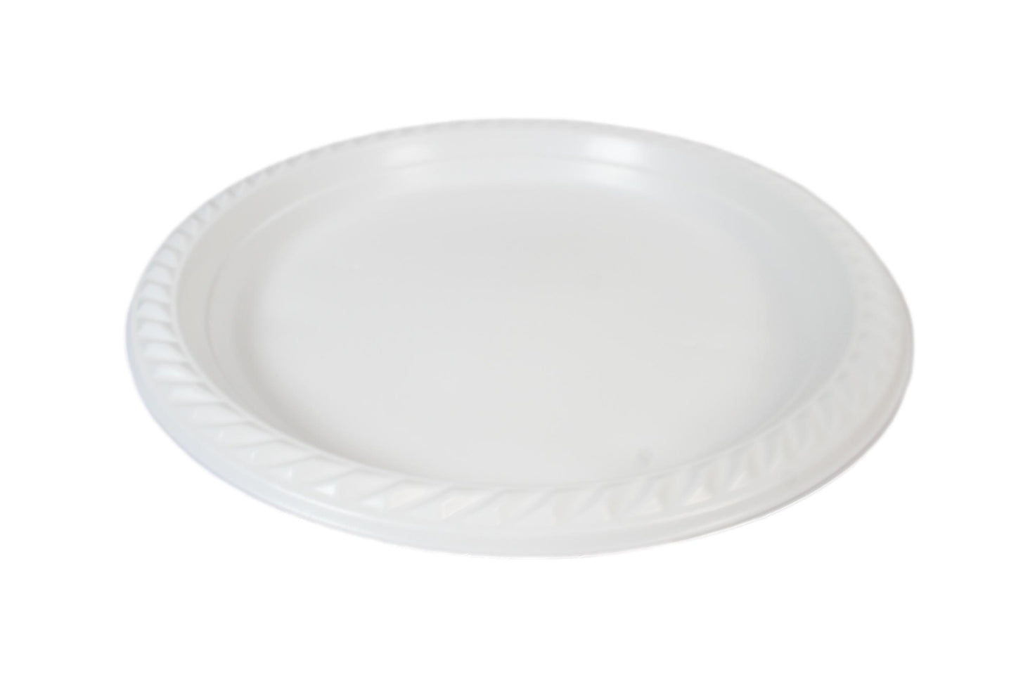 9" White Plastic Plates For Picnics Birthdays Parties Pack of 100 2455