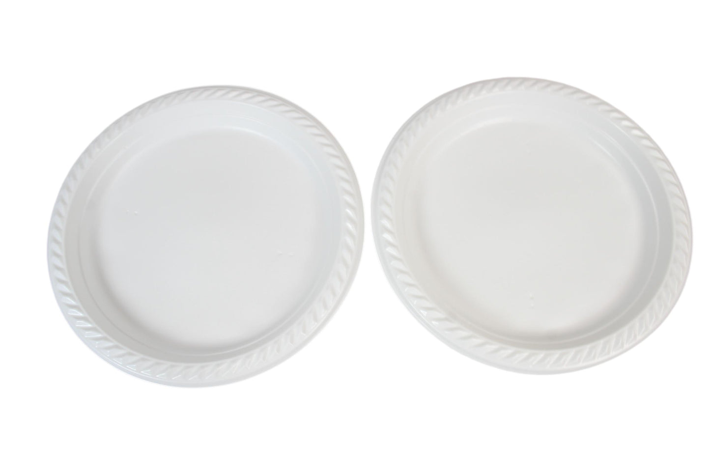 9" White Plastic Plates For Picnics Birthdays Parties Pack of 100 2455