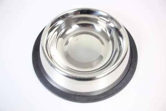 Small Silver Stainless Steel Dog Bowl Basic 1 Piece 160g 24 x 8cm 24oz ST3249