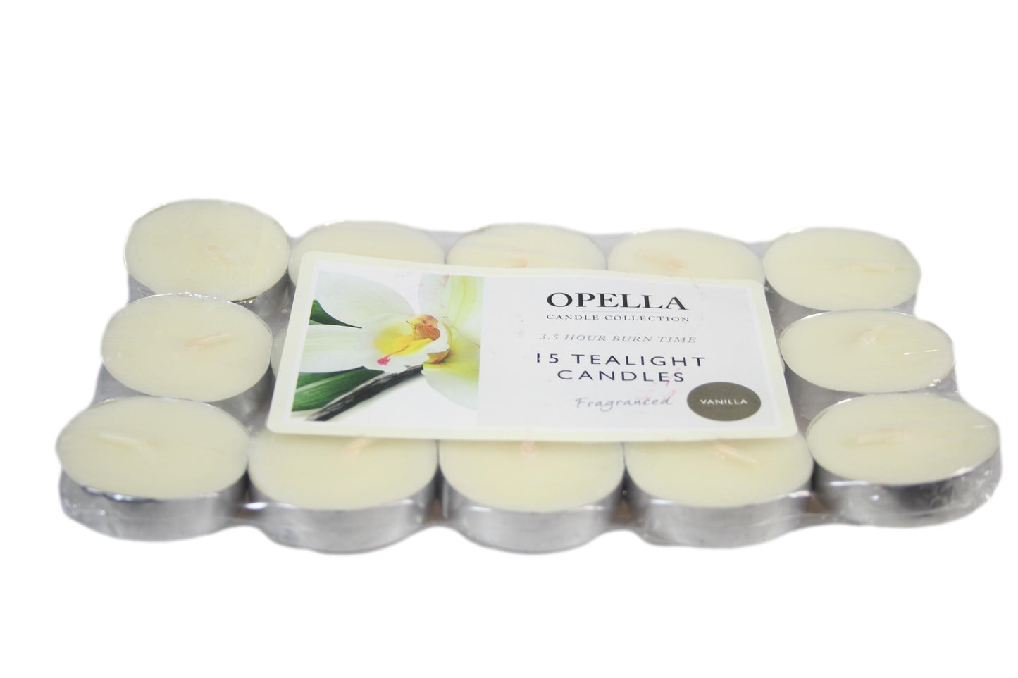 Beautifully Scented Opella Vanilla 12 Tealight Candles 3.5 Hour Burn Time CD001V