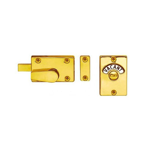 Satin Indicator Bolt Vacant/Engaged Bathroom WC Toilet Door Lock Gold Diy 5199