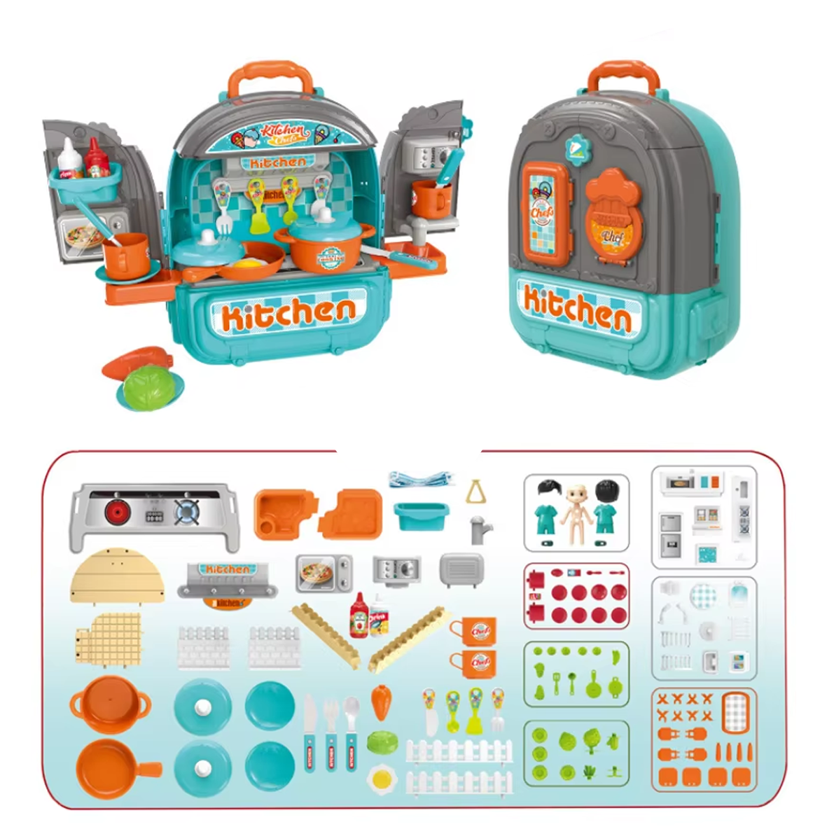 3 in 1 Kitchen Chef PlaySet & Backpack