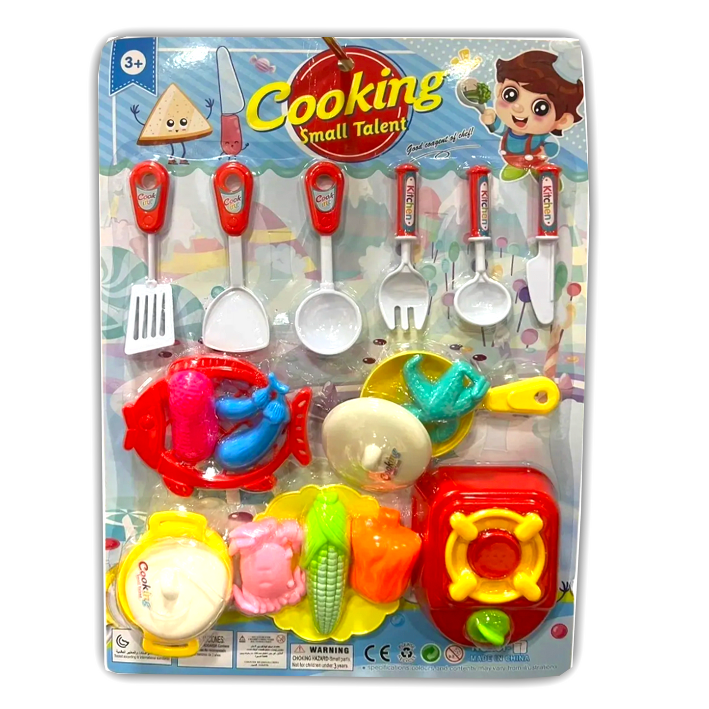 Kitchen Utensils & Pretend Food Toy Playset