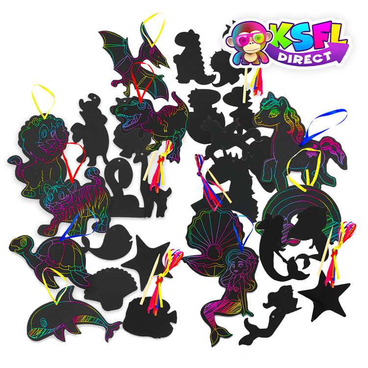 Scratch Art Large Shapes Big Value Mix ( 60 Shapes )