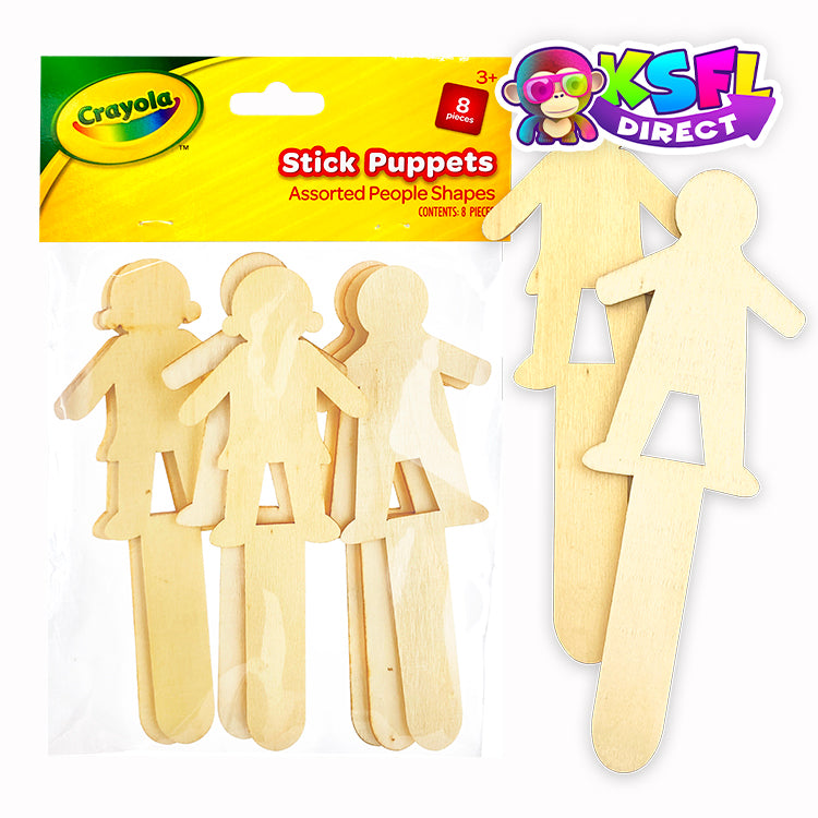Crayola Wooden Stick Puppets x 48 ( ONE OFF SPECIAL )