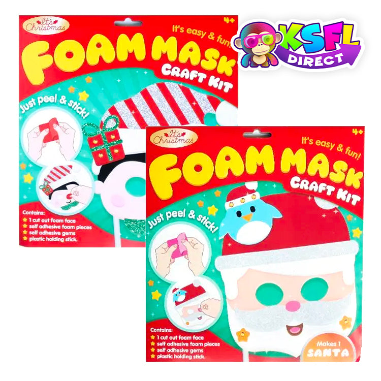 Xmas Foam Mask Kits x 12 ( ONE OFF DEAL )