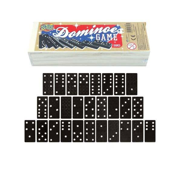 28 Piece Dominoes Set Family Fun And Games Dominoes In Wooden Box L38077