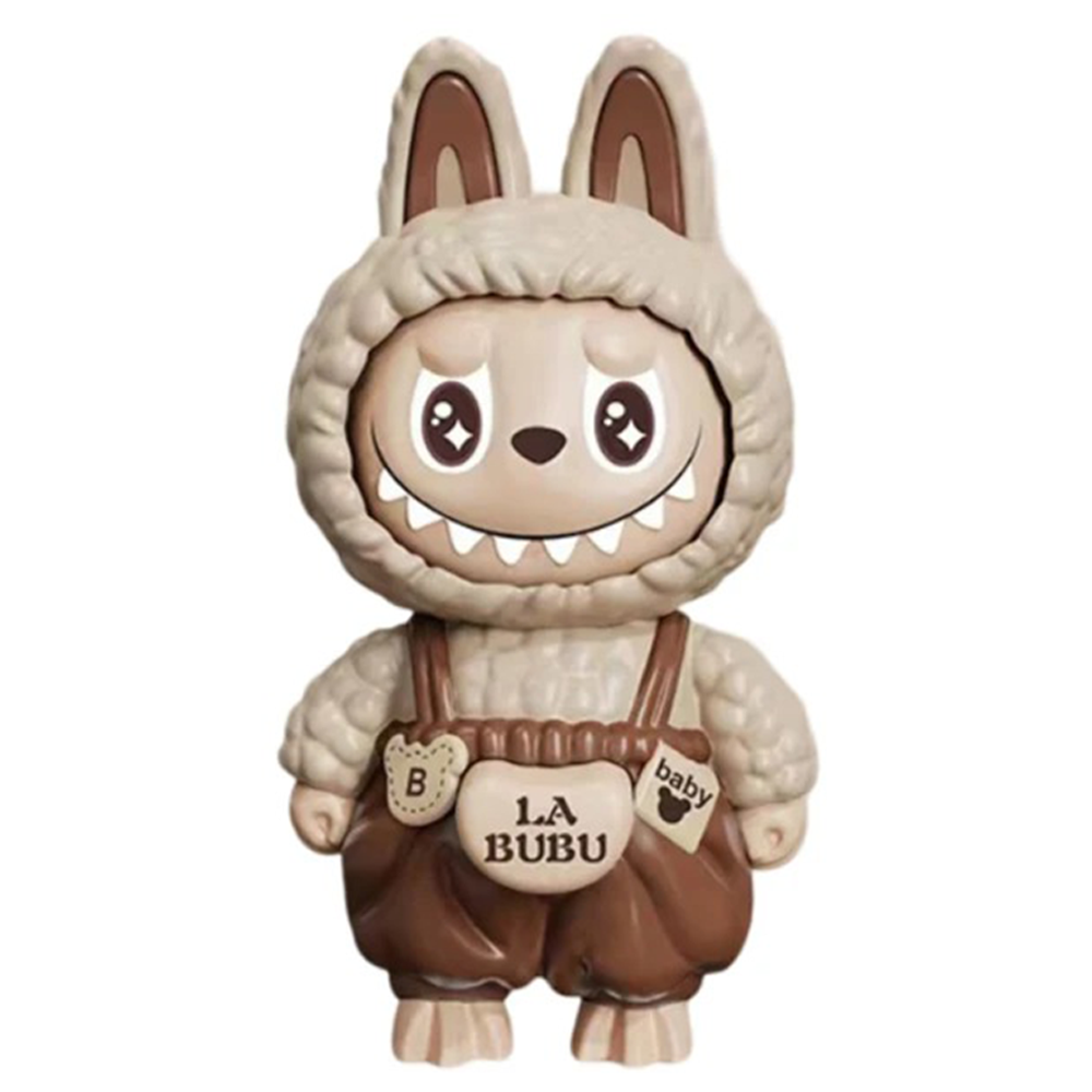 Labubu Face Changing Spinning Fidget Sensory Keychain Keyring Pendant Toy - Brown