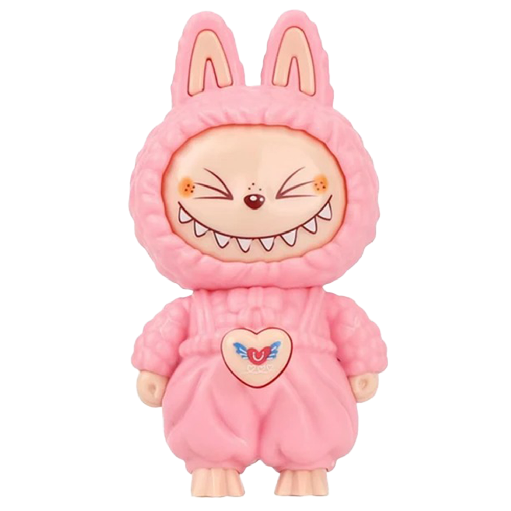 Labubu Face Changing Spinning Fidget Sensory Keychain Keyring Pendant Toy - Pink