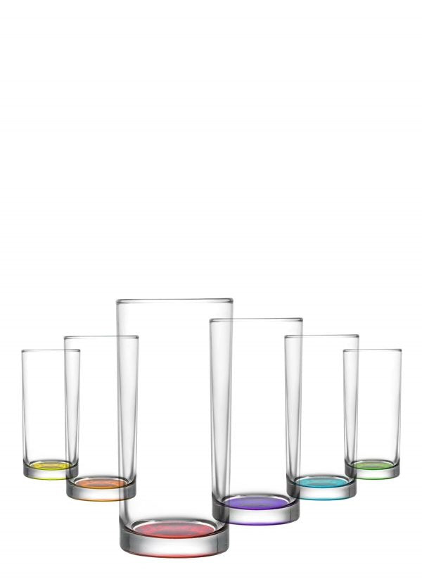 Coral Liberty Coloured Long Drinking Glasses Tumblers 295cc Set of 6 LBR320PTO