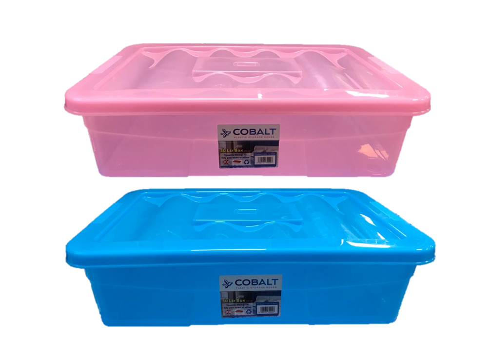 Plastic Cobalt Underbed Storage Box 30 Litre Assorted Colours LL5422 / ST30