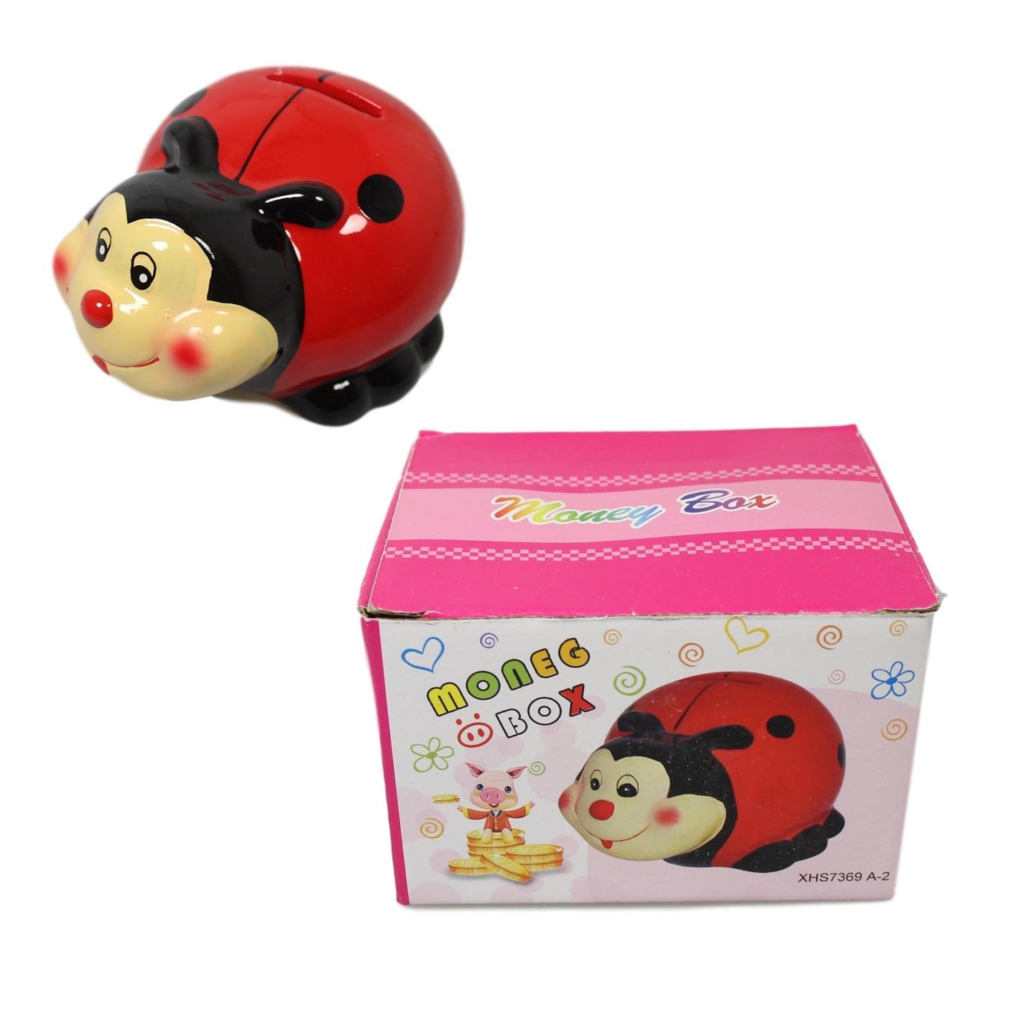Children's Ladybird Piggy Bank Ceramic Money Saving Bank 10 x 7cm 5595