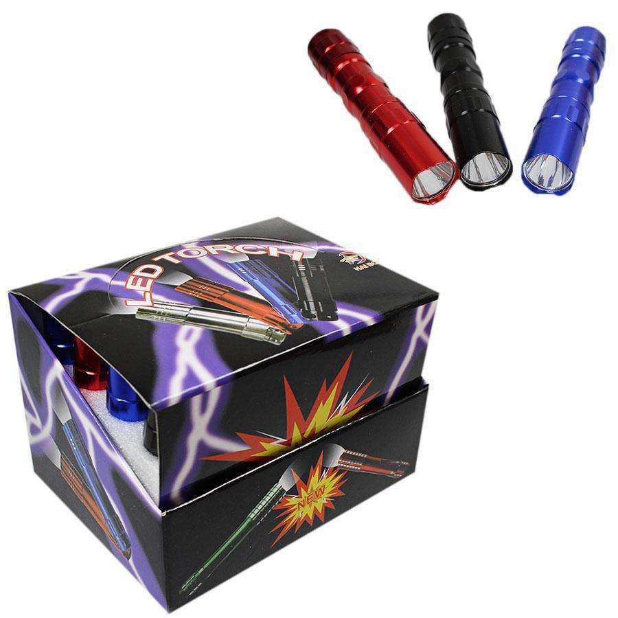 Mini Aluminium Led Torch Flashlight Assorted Colours 5108