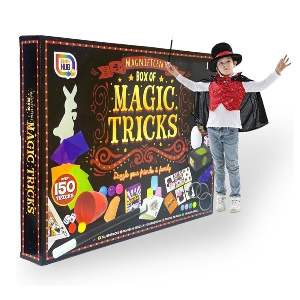 Magnificent Box of Magic Tricks - Ultimate Magician Set for Kids Beginners Magic Show with over 150 Tricks