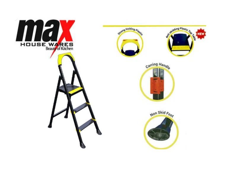 2+1 Step Ladder Heavy Duty Assorted Colours MX3122 / MX3102