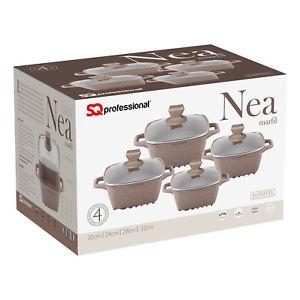 Nea Marbell Square Stockpot Set of 4 Marfil 4927 / 6904