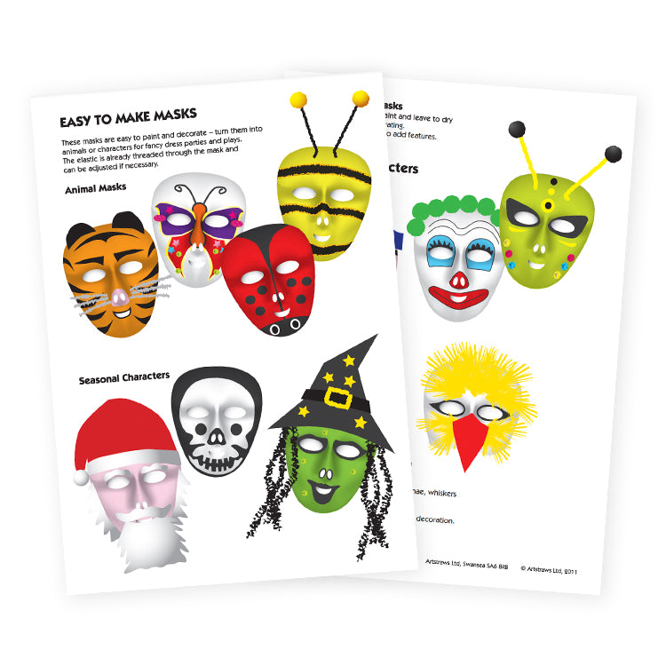 Craft Face Masks x 10 ( Flock Front )