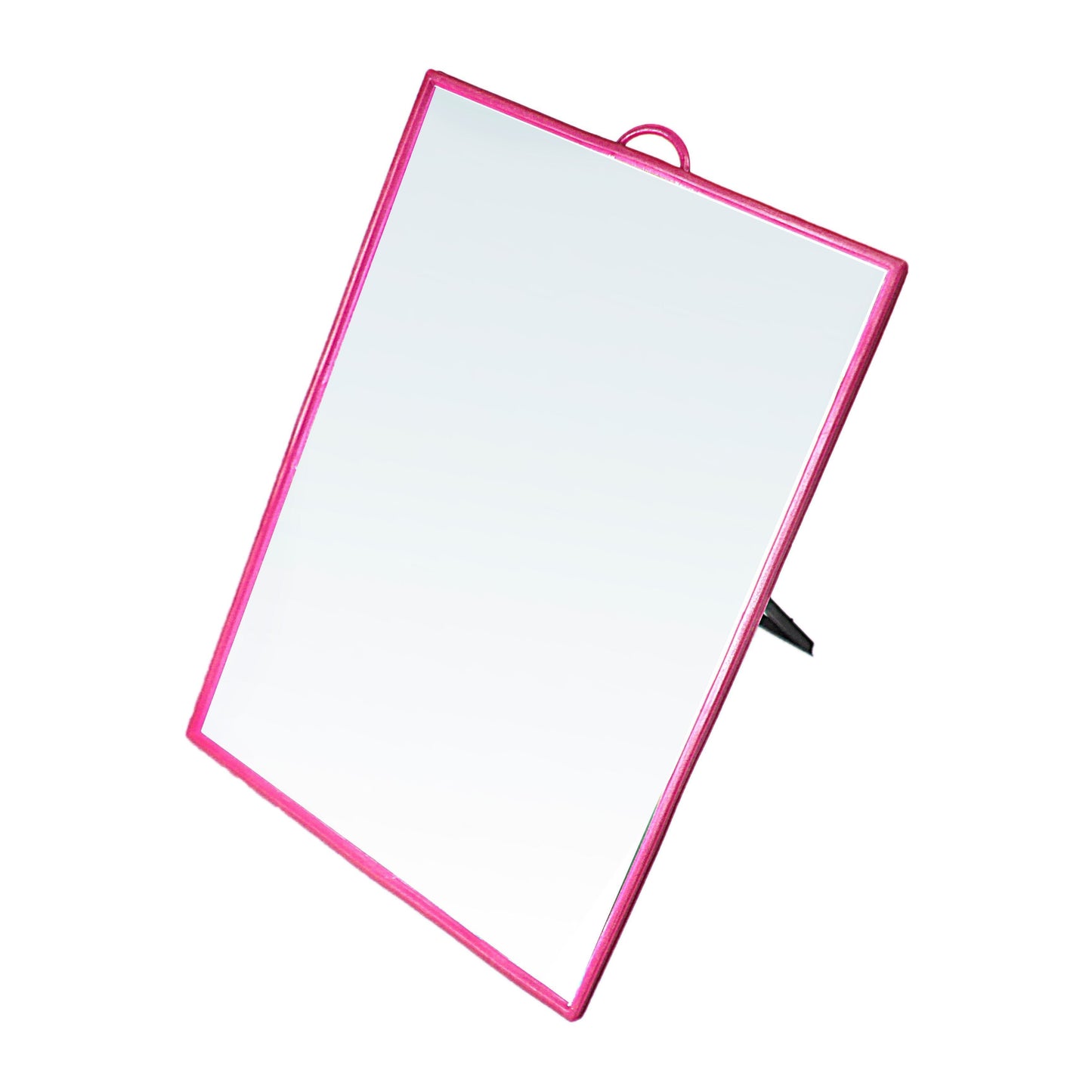 Desk Table Plastic Coloured Border Square Shaped Mirror 18cm x 24cm 0178