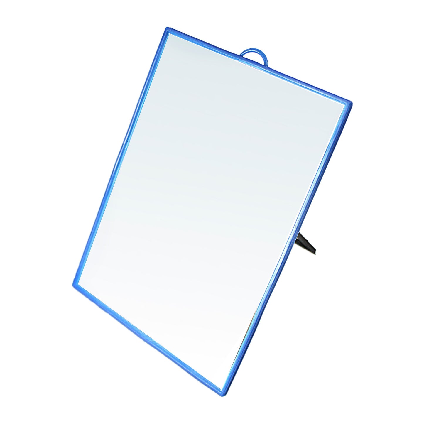 Desk Table Plastic Coloured Border Square Shaped Mirror 18cm x 24cm 0178