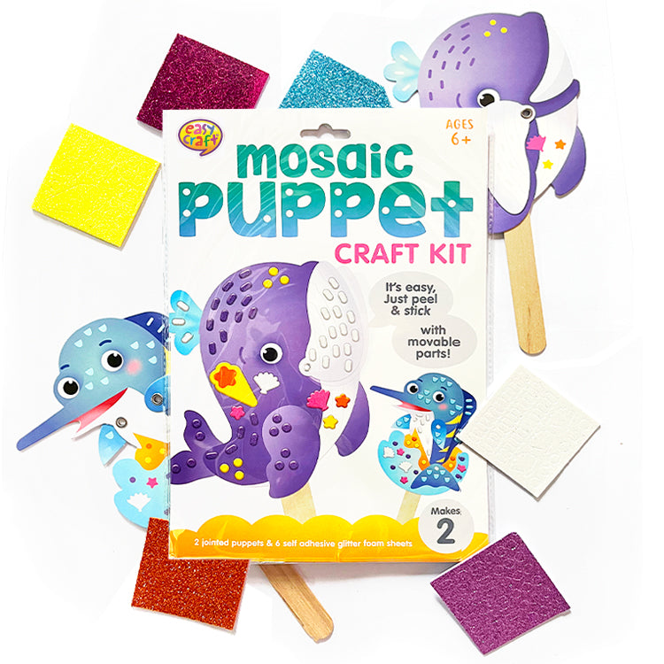 Sea Life Twin Pack Mosaic Puppet Kit