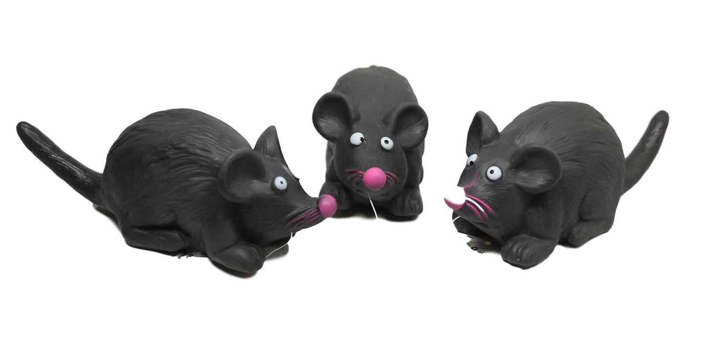 Pet Dog Toy Squeaky Black Rat 14 cm 5362