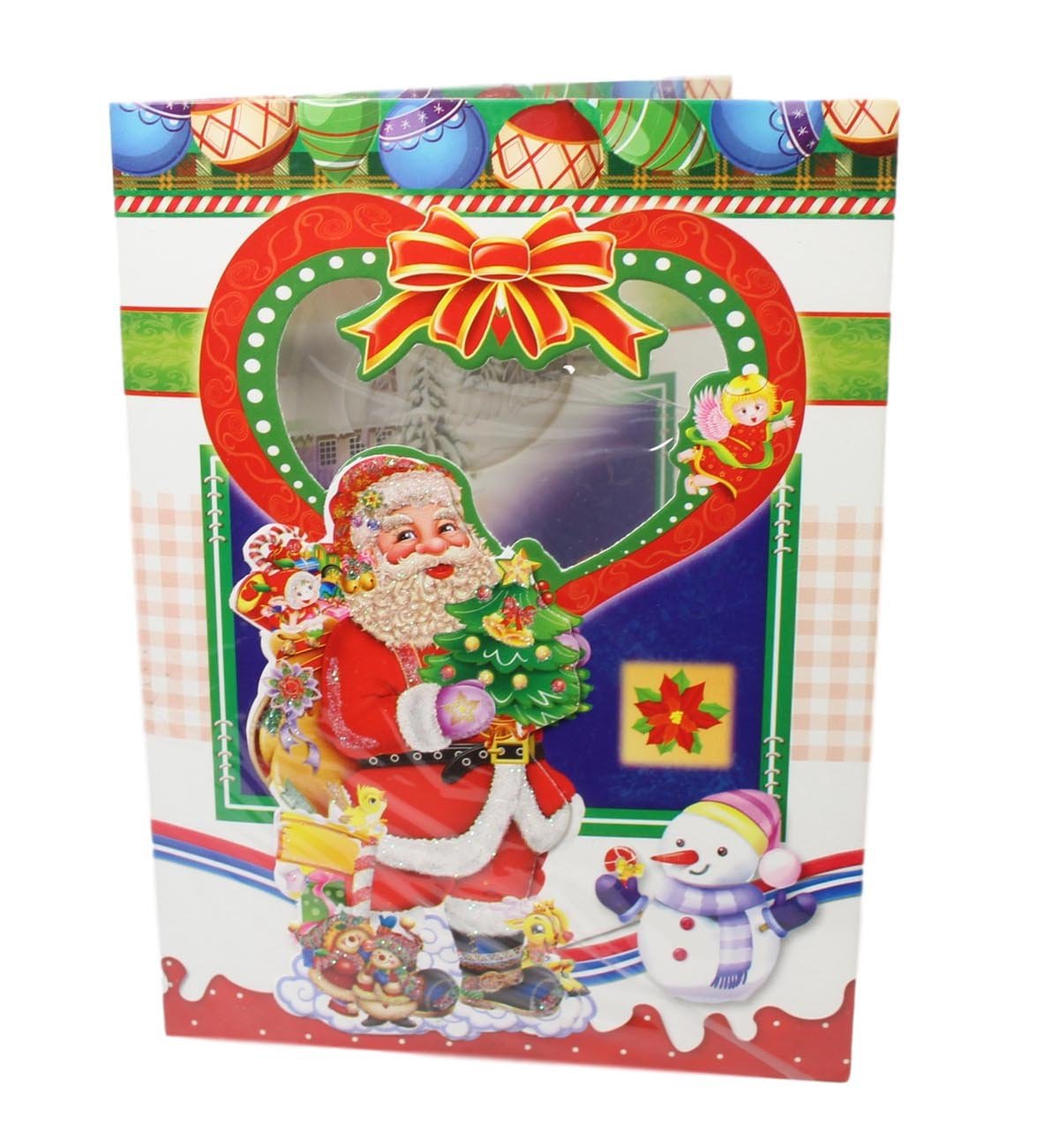 REDUCED NON FUNCTIONAL (NO MUSIC) A5 Paper Christmas Santa Claus with Glitter Assorted Designs 1561