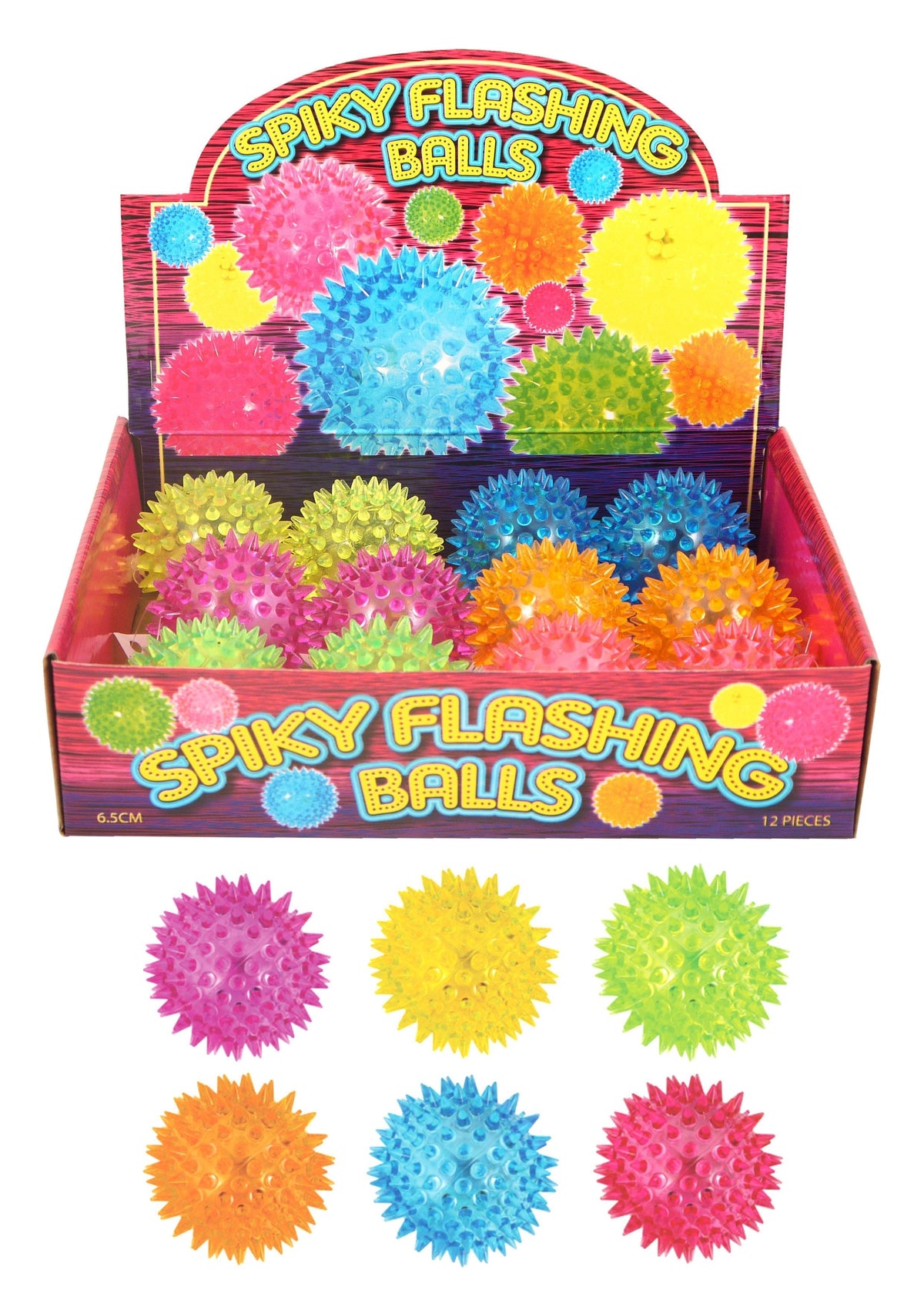 Light Up Spiky Flashing Bouncing Balls Assorted Colours
