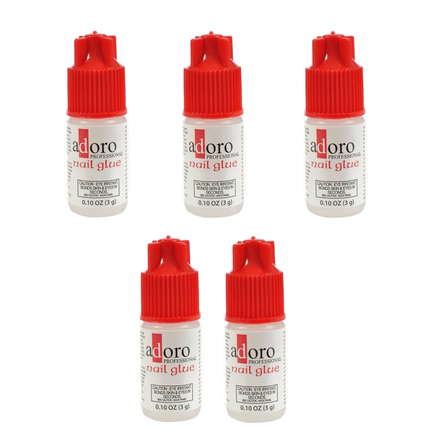 5 Pack Adoro Professional Nail Glue Acrylics Fake Nails 4535