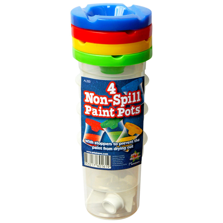 Non Spill Paint Pots x 4 ( Craft Clearance Special )