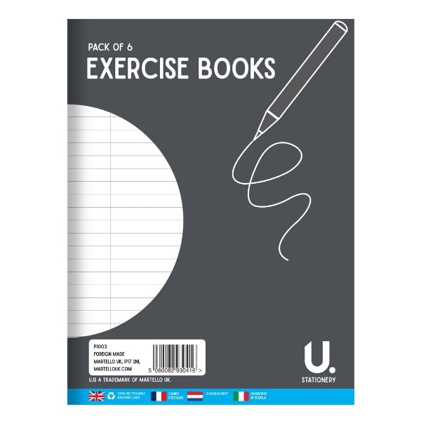 Exercise Books 16 Sheets 20 x 15 cm Pack of 6 P1003MP