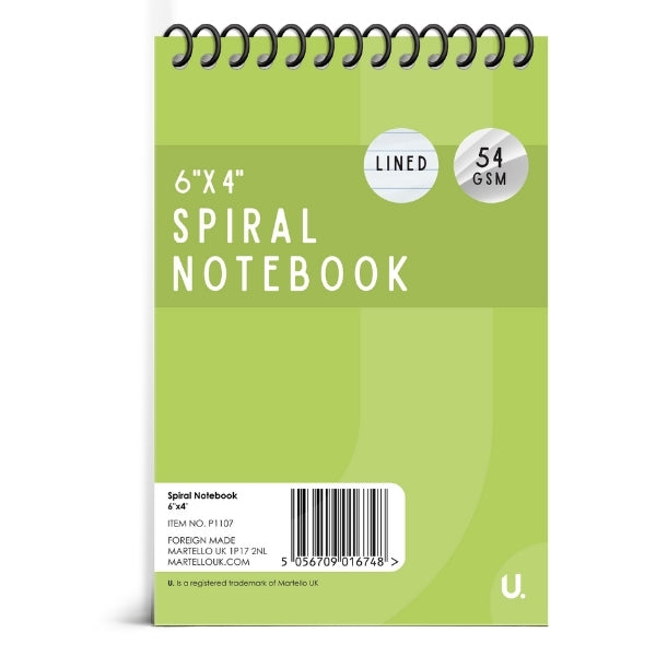 Spiral Notebook 6" x 4" Pack of 3 Assorted Colours P1107