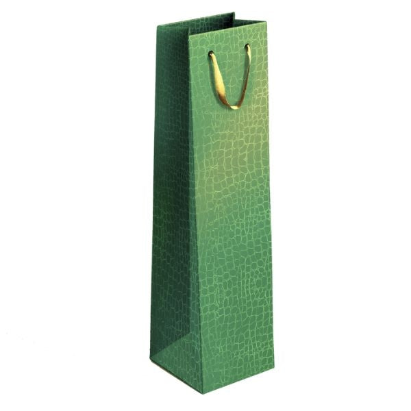 Embossed Metallic Paper Wine Bottle Gift Bag 12 x 36 x 10 cm Assorted Colours P1903