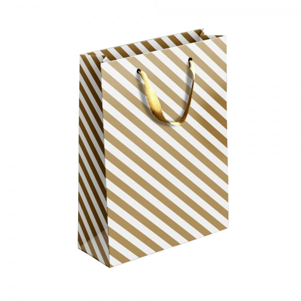 Gold / Silver Patterned Paper Gift Bag Medium Assorted Designs P1910