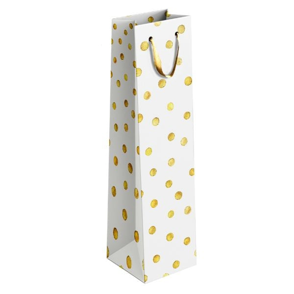 Gold / Silver Patterned Paper Wine Bottle Gift Bag 12 x 36 x 10 cm Assorted Designs P1913