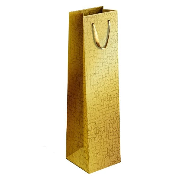 Embossed Metallic Paper Wine Bottle Gift Bag 12 x 36 x 10 cm Assorted Colours P1918