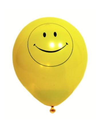 Smiley Face Balloons Pack of 10 Assorted Colours P2744