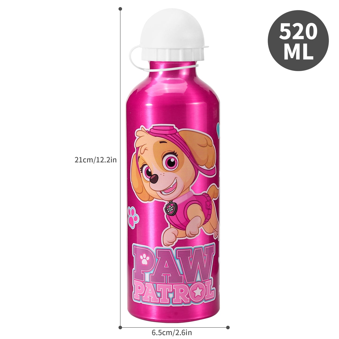 Paw Patrol Skye Aluminium Drinks Bottle with Sports Cap 500ml
