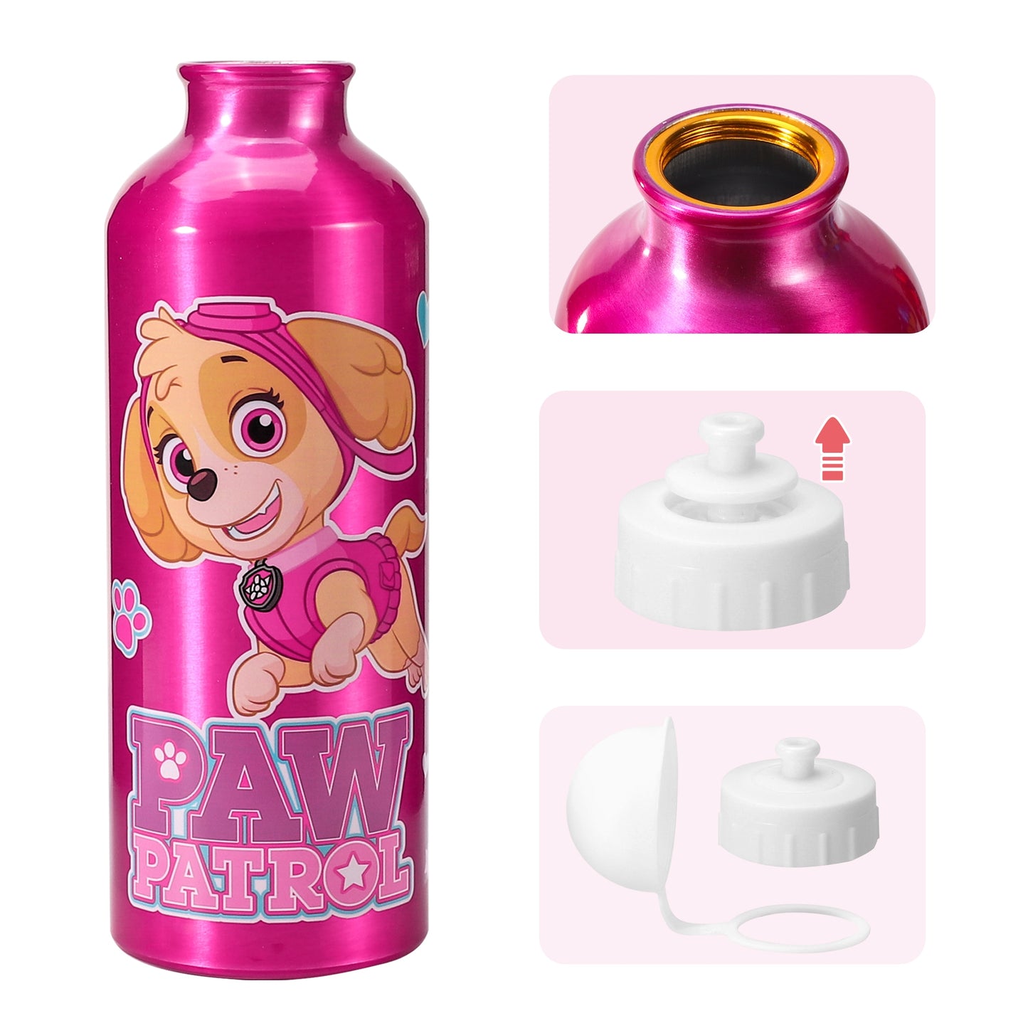 Paw Patrol Skye Aluminium Drinks Bottle with Sports Cap 500ml